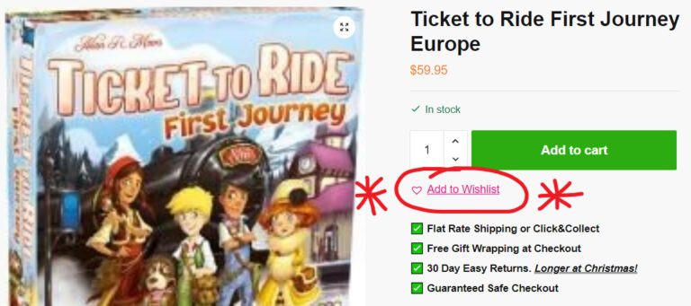 Sample page showing Add to Wishlist icon circled