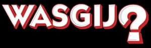 WASGIJ brand of white writing on black and a ?